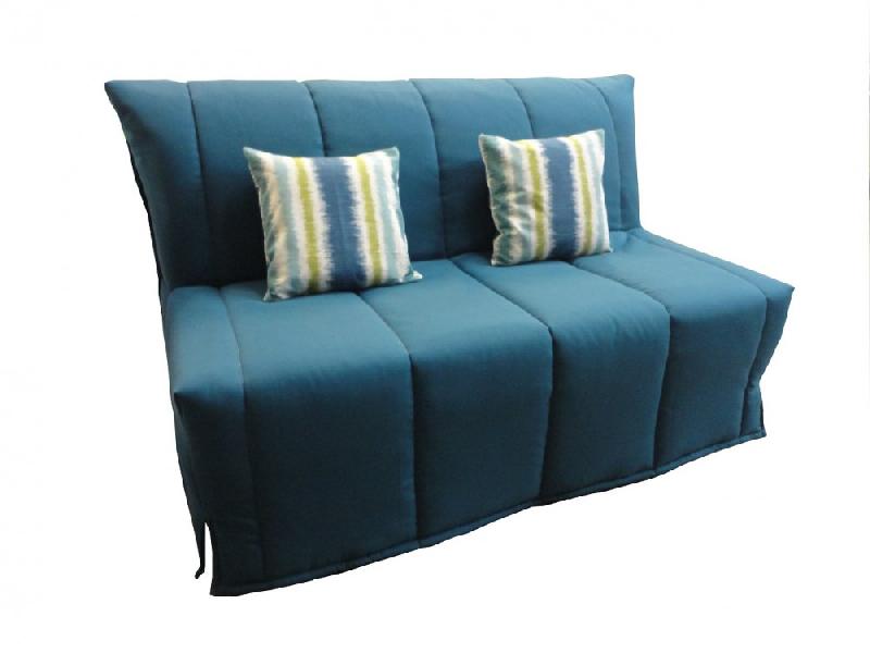 Canapé bz convertible flo bleu 160*200cm matelas confort ...