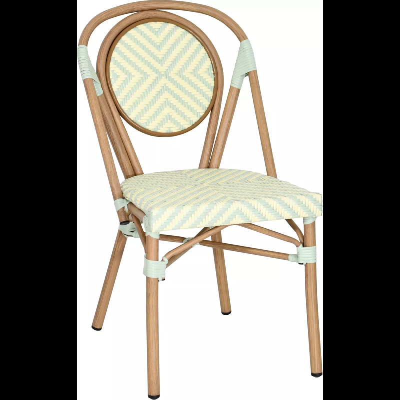 Chaise de restaurant ALBON - aluminium rotin tressage nylon - extérieur bistrot terrasse_0