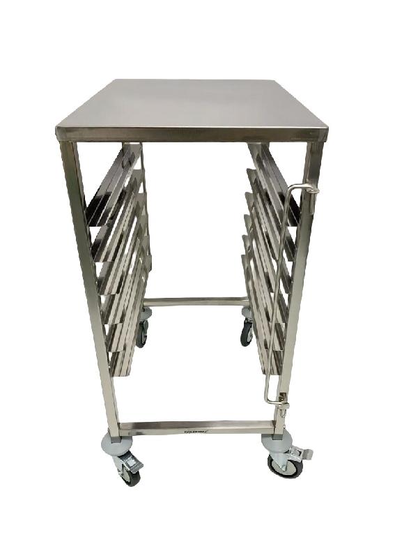 Chariot à échelles pâtissier inox 600 x 400 mm - 6 niveaux avec plateau PREMIUM / GOLDINOX - gris inox 3701770820825_0