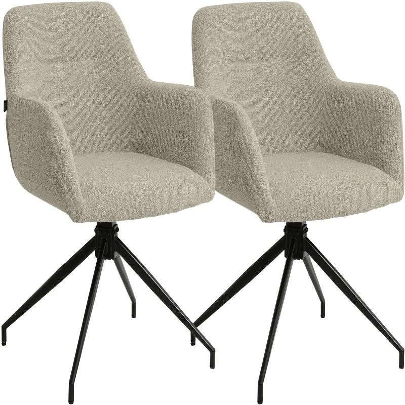 CLP Lot de 2 Chaises de Salle à Manger Merlinda en Tissu Bouclette Tissu HBT: 85x58x60 cm Taupe - gris textile 328498_0