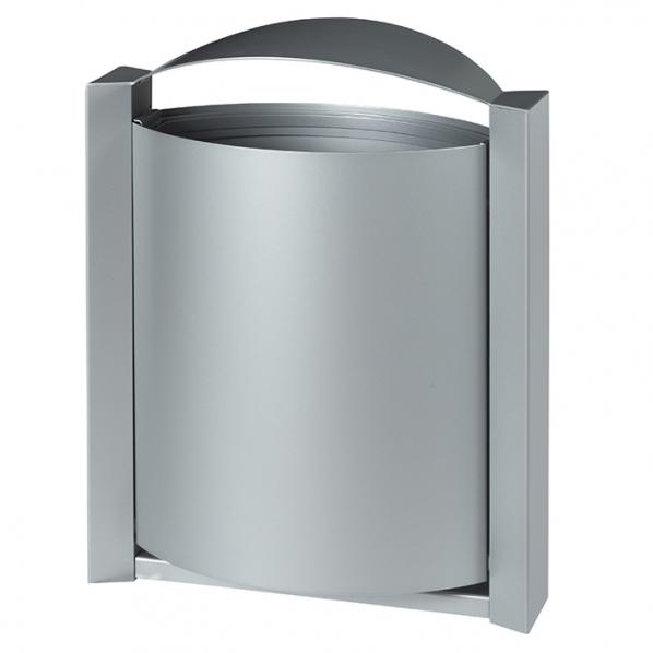 Corbeille murale ARKEA 40 litres Gris métal - Marque ROSSIGNOL - 4 coloris disponibles_0