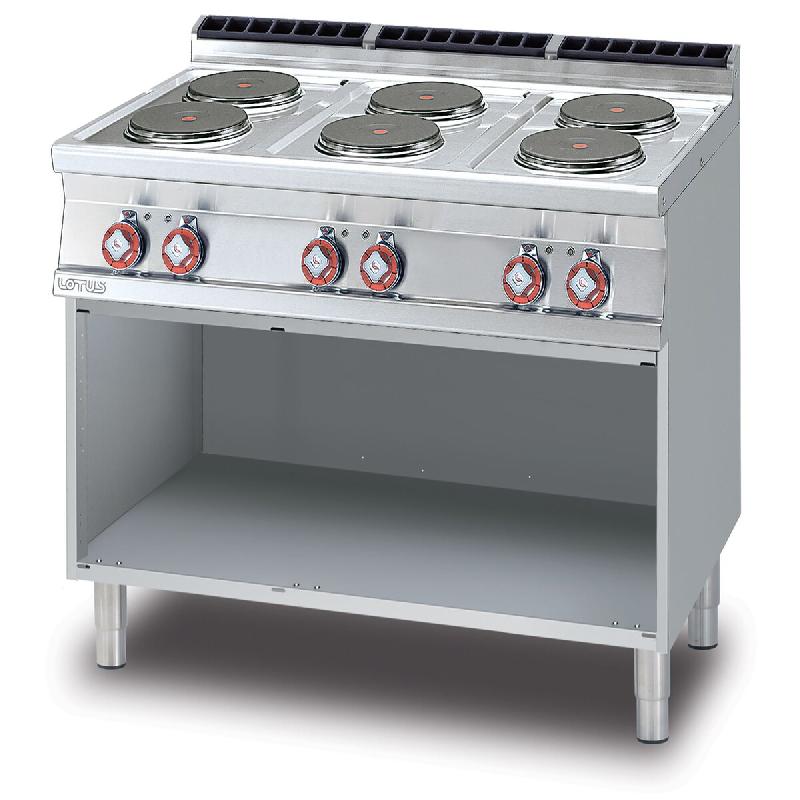 Cuisinière électrique 6 plaques rondes. Structure en acier inoxydable. Dimensions 120x70,5 h 90 cm. Modèle PC-712ET - 1799_0
