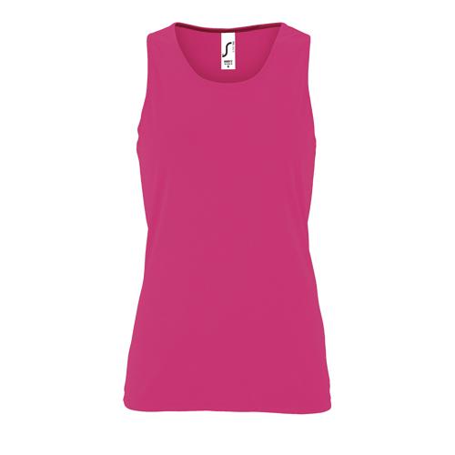 DÉBARDEUR PERSONNALISABLE DE SPORT FEMME EN POLYESTER ROSE FLUO 2