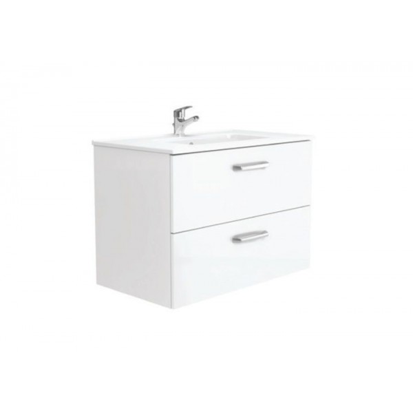ENSEMBLE MEUBLE ET LAVABO ADELE UNIK 2 TIROIRS 800MM BLANC - ROCA A851258806