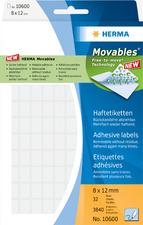 ETIQUETTE 'MOVABLES' 20 X 50 MM, BLANC - LOT DE 4