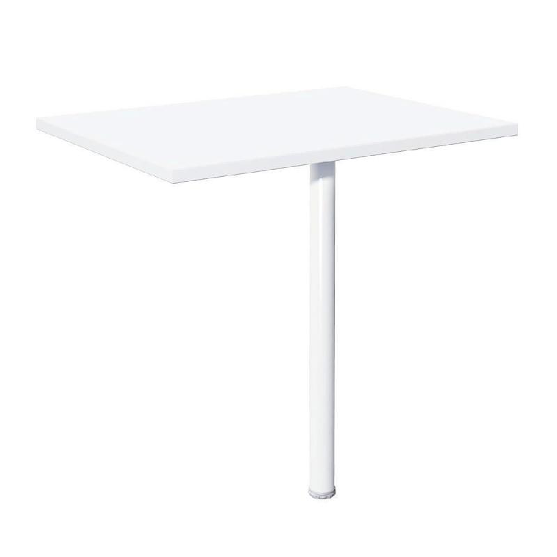 EXTENSION RECTANGLE - NF ENVIRONNEMENT BLANC - H. 72 X L.60 CM - PIED TUBE BLANC