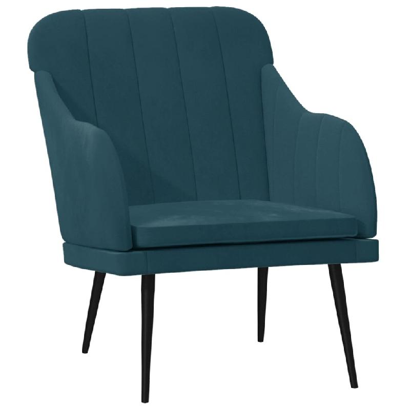 Fauteuil Bleu 63x76x80 cm Velours Modèle Vega Flex Pro - 351463_0