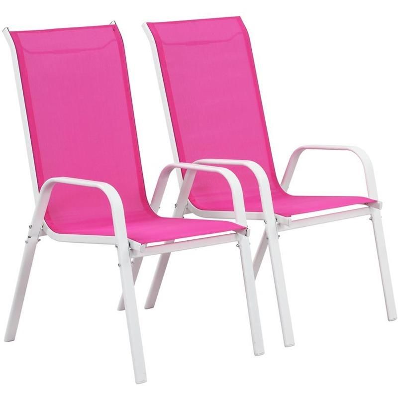 Fauteuil Jardin Textilène Cordoba Phoenix Rose Lot De 2 Habitat Et Jardin