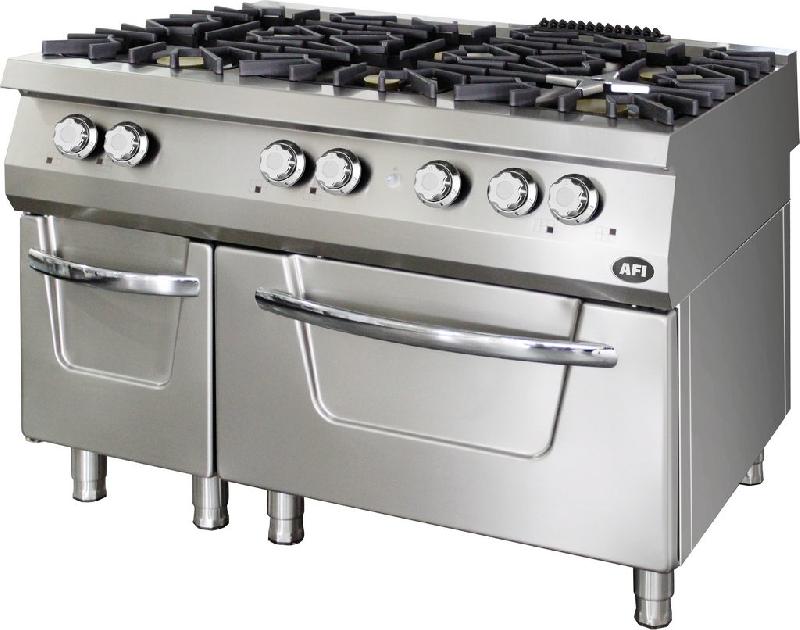 Fourneau gaz sur four électrique triphasé - 6 feux - 1200x900x850 mm - PF6G9FE120LP_0