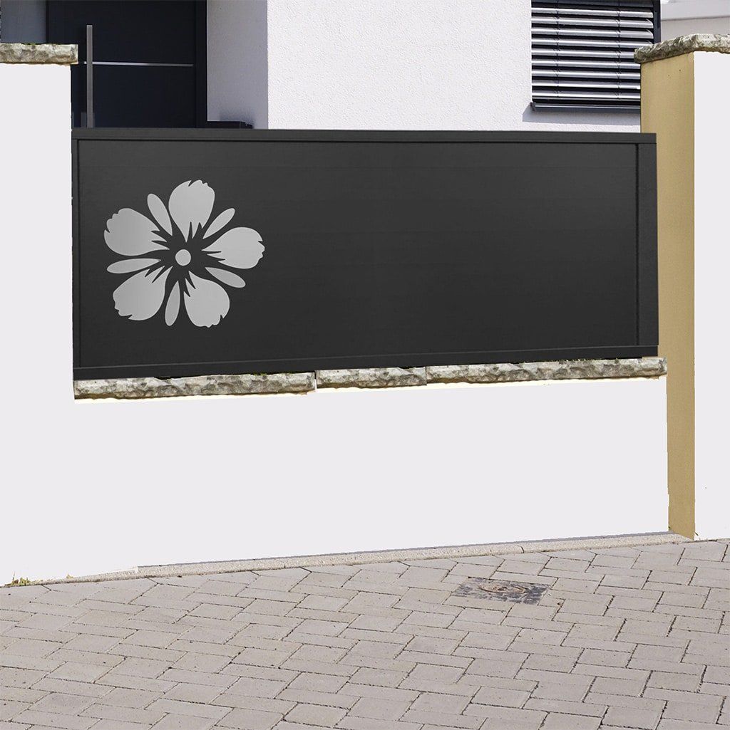 Gênes - Clôture en aluminium sur-mesure - Thermolaquage - Décor fleuri, garantie 10 ans_0
