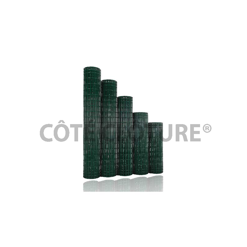 Grillage soudé pro - vert - Hauteur 1m à 2m - Maille 100mm x 50mm - Fil 2.5mm - Rouleau 25m - Acier galvanisé plastifié_0