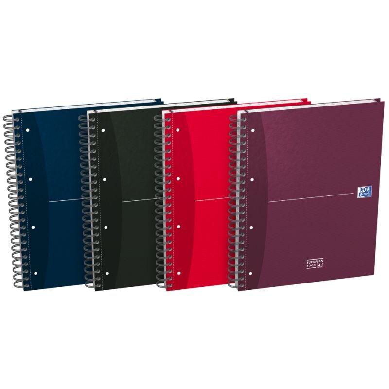 HAMELIN Lot de 5 Europeanbook Essentials rel. Intégrale A4+ 240p./120 feuilles 90g/m², quadrillé 5x5, 3 intercalaires, coloris assortis (4) - 10010_0