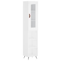 HELLOSHOP26 - Buffet haut en bois d'ingénierie avec armoire, pieds en fer, 34,5 x 34 x 180 cm - Cuisine, salon et salle de séjour_0