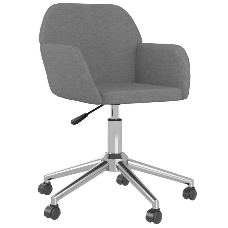 Helloshop26 - Chaise fauteuil siège pivotante de bureau informatique étude clair tissu gris 02_0024110 - gris métal 3000214689029_0