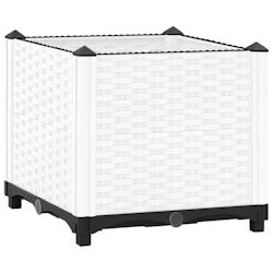 Helloshop26 - Jardinière bac lit surélevé plantes fleurs terrasse jardin 40 x 40 x 38 cm polypropylène blanc 02_0039227 - 3000218446833_0