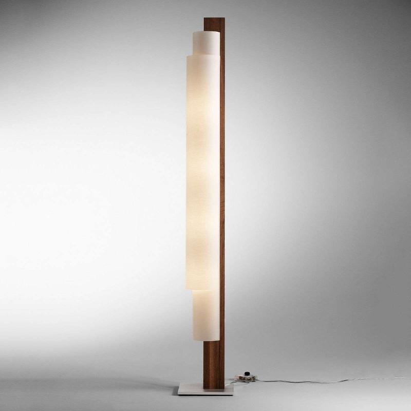 DOMUS LAMPADAIRE LED STELE EN BOIS DE NOYER