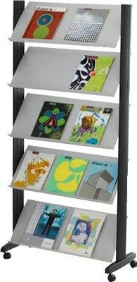 PRÉSENTOIR MOBILE ECO TRIPLE FACE COLORIS ANTHRACITE/GRIS - MANUTAN COLLECTIVITÉS