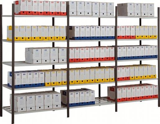 RAYONNAGE ARCHIVES ELÉMENT SUIVANT DOUBLE FACE 7 NIVEAUX L/H/P 104X200X70 CM - MANUTAN COLLECTIVITÉS