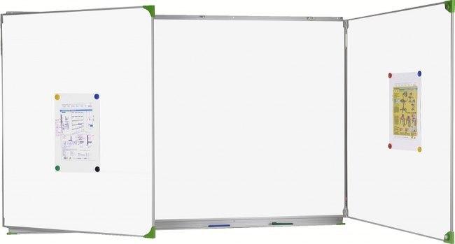 TABLEAU TRIPTYQUE 1,20X2 M BLANC, CADRE ALUMINIUM ANODISÉ, AVEC KIT D\'ENTRETIEN - MANUTAN COLLECTIVITÉS