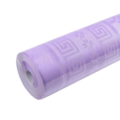 LOT DE 12 - NAPPE EN ROULEAU PAPIER DAMASSÉ -1,18 X 6M - LILAS
