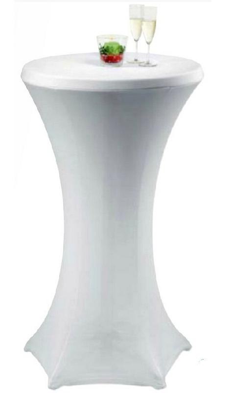 Mange-debout avec housse blanche - diamètre 700 mm - hauteur 675/1170 mm - bâti chrome_0