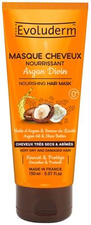 MASQUE CHEVEUX NOURISSANT HUILE D'ARGAN ET BEURRE DE KARITÉ EVOLUDERM 150 ML