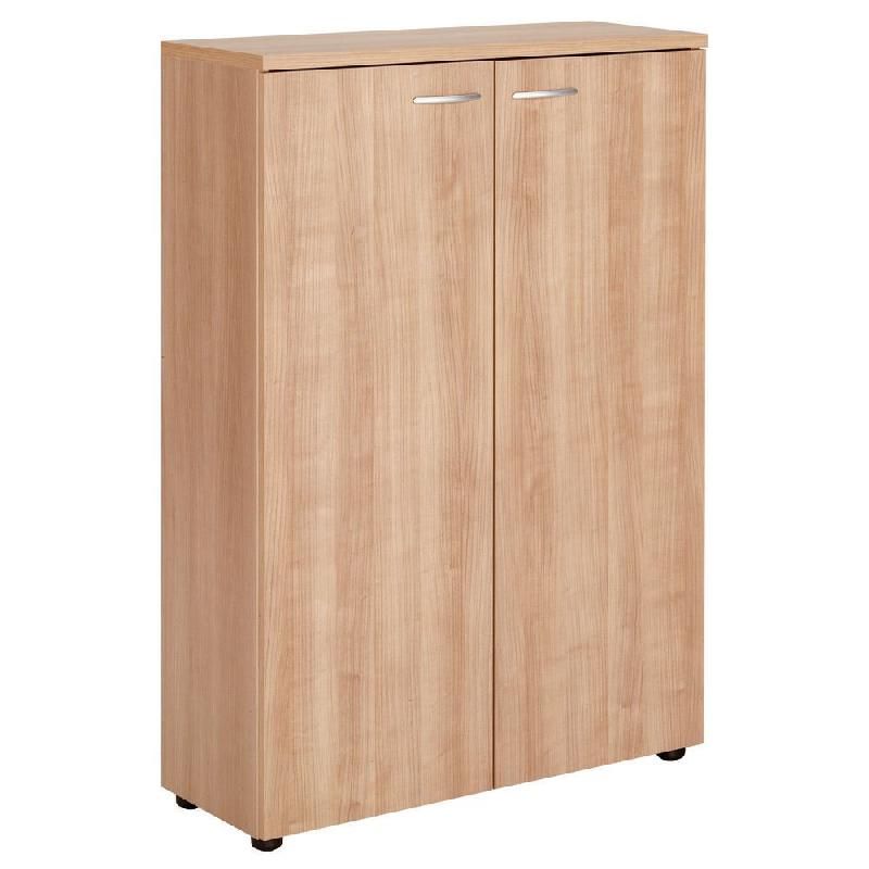 MEUBLE MI-HAUT PORTES BATTANTES  - L.80 X 35 X H. 120 CM - FINITION NOYER