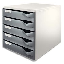 MODULE DE CLASSEMENT, 5 TIROIRS, GRIS-CLAIR/GRIS-FONCÉ