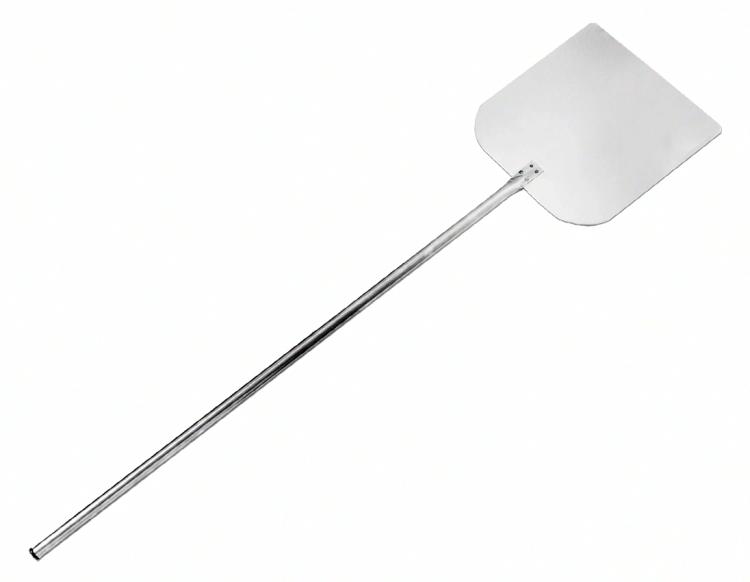 Pelle carrée en inox 31x31 cm - Longueur totale 1,28 m_0