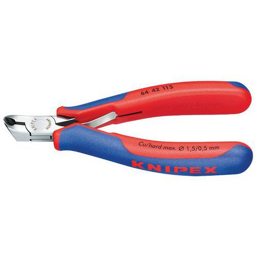 PINCE ÉLECTRONIQUE COUPANTE PETIT BISEAU 115MM 27° BI-MATIÈRE - KNIPEX