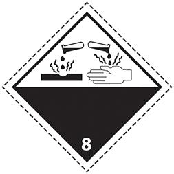 Plaque-étiquette de danger, 30×30 cm, acier galva, classe 8 - 46394_0