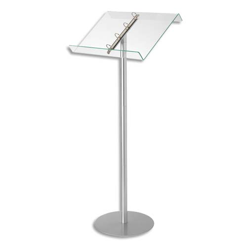 PUPITRE SUR PIED AVEC ANNEAUX AMOVIBLES - DIMENSIONS : L42 X H48 X P15 CM TRANSPARENT