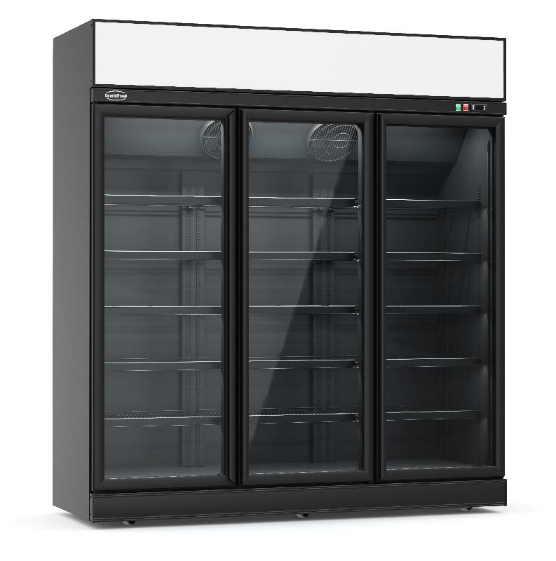 Réfrigérateur 3 portes vitrées noir INS-1530R BL - Combisteel_0