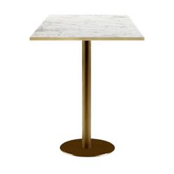 Restootab - Mange-debout 60x60cm Rome bistrot marbre veiné - blanc Bois manufacturé 3701665200695_0