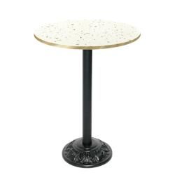 Restootab - Mange-debout style bistrot Ø70cm terrazzo cassata chants laiton - blanc TB-VRSFF-R70M-TER.CAS-LAI_0