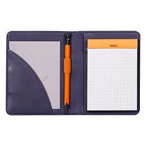 RHODIARAMA LIVRET PORTE-BLOC N°11 POUR BLOC OU CARNET FORMAT A7 - BLEU NUIT - LOT DE 2