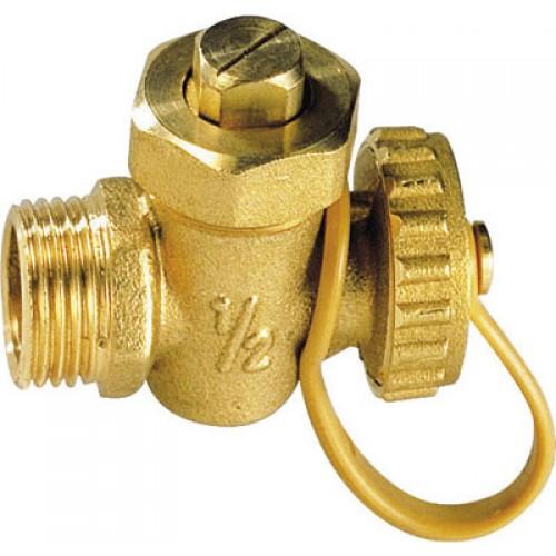 ROBINET DE VIDANGE À BOISSEAU AVEC BOUCHON DE SÉCURITÉ MÂLE Ø 15/21 THERMADOR