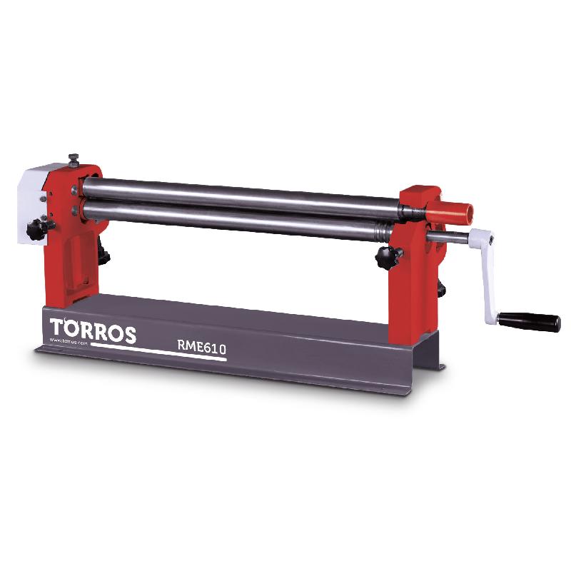 ROULEUSE DE TÔLES MANUELLE D'ÉTABLI À 3 ROULEAUX 610 MM ÉPAISS. 0,8 MM TORROS RME610