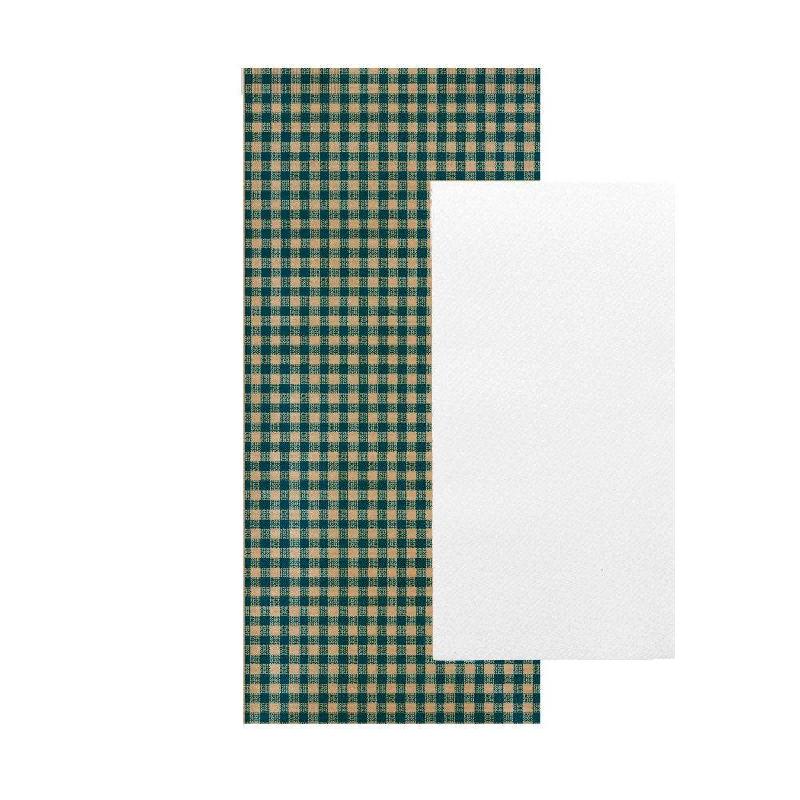 Serviette airlaid blanche 40x32cm emballé en sachet vichy bleu 11x25cm par 300_0