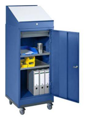 SET POUR PUPITRE, MOBILE - COMPRENANT ARMOIRE À OUTILS, PUPITRE ET CHÂSSIS ROULANT COLORIS BLEU BRILLANT RAL 5007