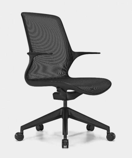 Fauteuil de bureau design D40 - Accoudoirs fixes - Référence 6414 FR125 - Assise en maille respirable, réglable en hauteur_0