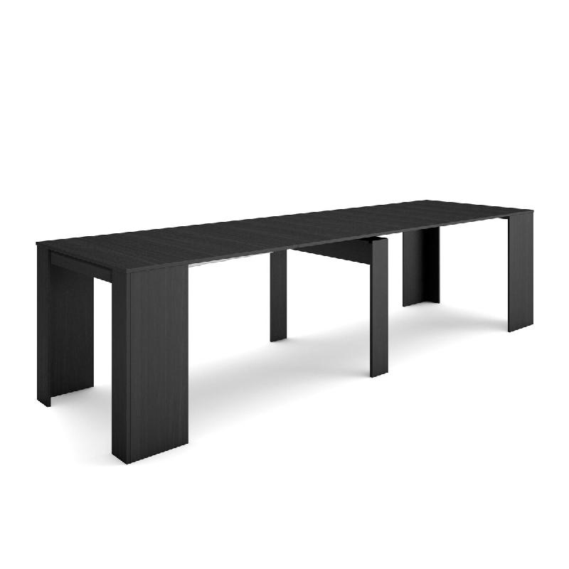 SKRAUT HOME Table console extensible, 300, Pour 14 personnes, Table à Manger, Noir - noir Bois manufacturé EX300ROO2018S_0