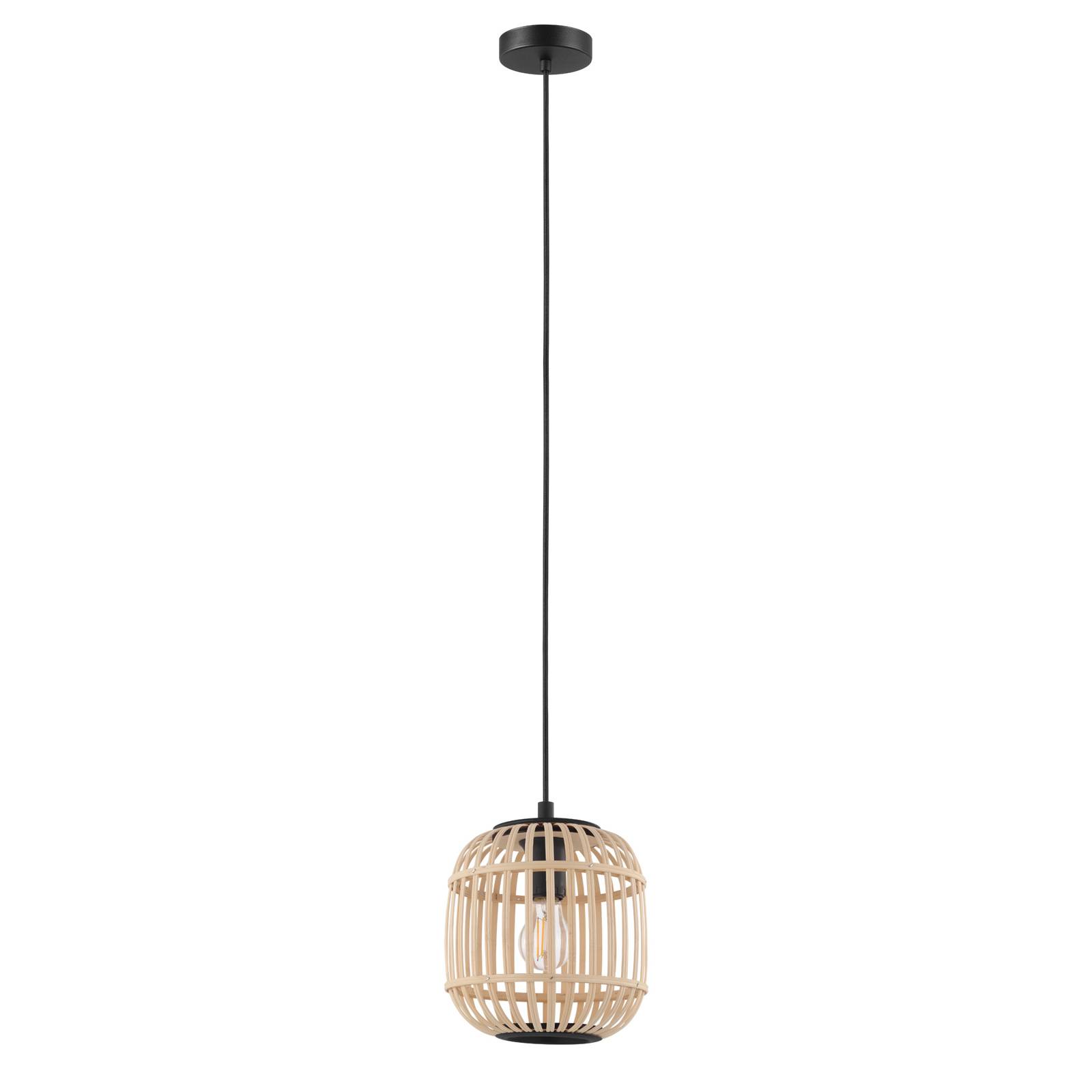 EGLO SUSPENSION BORDESLEY AVEC ABAT-JOUR EN BOIS 21 CM