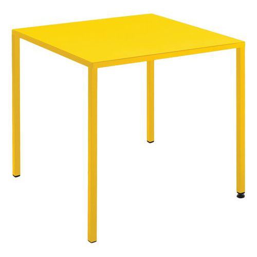 TABLE CANADA 80 X 80 CM ACIER - JAUNE - JAYSO