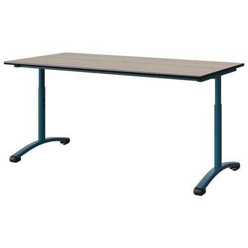 TABLE MALIBU 160X80 T3/T6 DL ST ANTIB ACACIA/NOIR BLEU 5025 - MANUTAN EXPERT