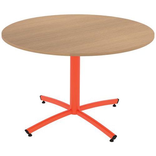 TABLE TIM Ø 120 CM T1 - PC - PLAT STR ABS - HÊTRE SORANO/ORANGE 2004 - RODET