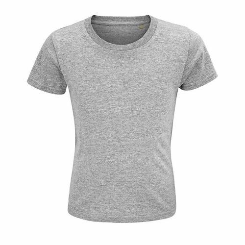 TEE-SHIRT PERSONNALISABLE ENFANT COTON ORGANIQUE BIO JERSEY 150 GRIS CHINÉ