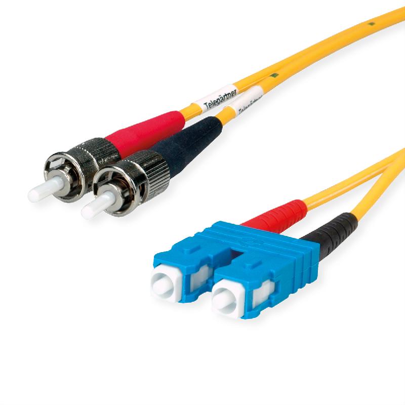 TELEGÄRTNER Câble adaptateur duplex 9/125 OS2, 2x ST mâle, 1x SC duplex mâle, jaune, 3 m_0