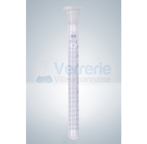 Tube à essai gradué en verre borosilicate, diamètre 18 mm, fond rond_0