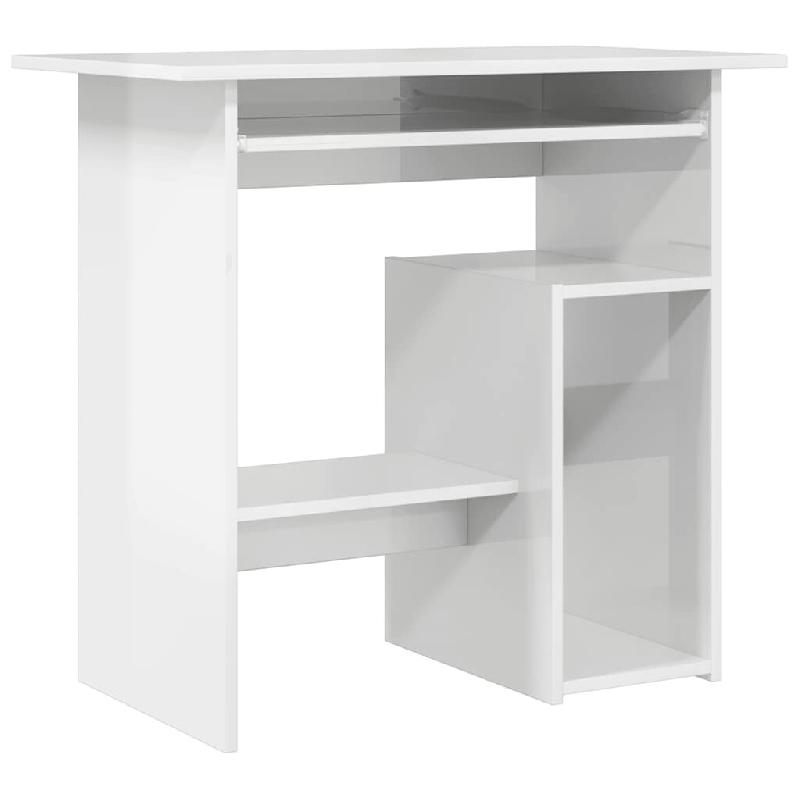VidaXL Bureau Blanc brillant 80x45x74 cm Bois d’ingénierie Modèle Nova Pure - blanc 801370_0